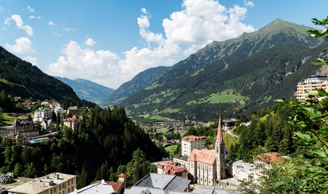 Blick von oben auf Bad Gastein