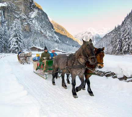 Pferdeschlittenfahrt durch Gastein