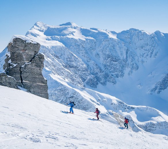 Tourengeher auf dem Gipfel