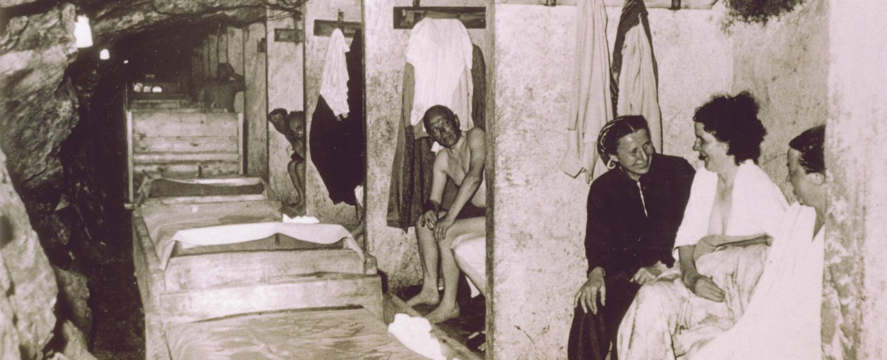 Historisches Bild vom Personen im Gasteiner Heilstollen