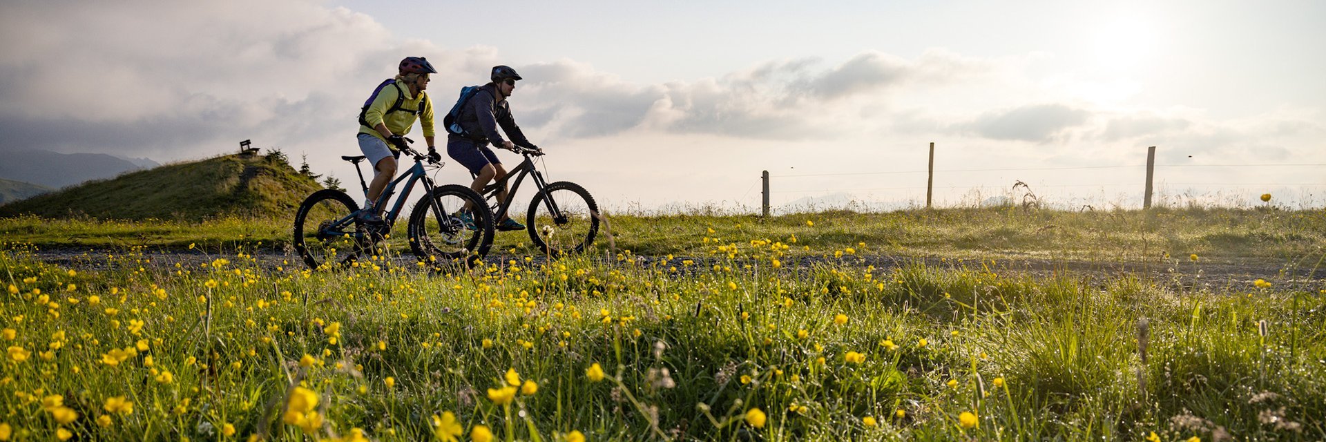 Radfahren am Berg Fulseck Dorfgastein im Frühling