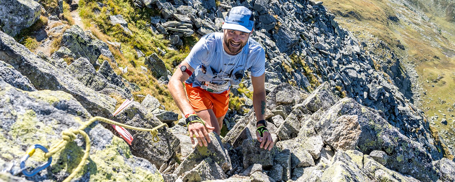 im Fels beim adidas  TERREX INFINITE TRAILS