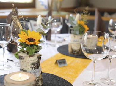 Tischdeko  Gasthof Klammstein Dorfgastein