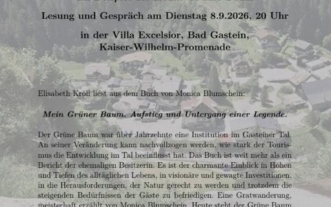 Lesung aus dem Buch v. Monica Blumschein